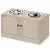 PawHut - Gamelle double-surélevé 2en1 rangement 2portes-bois naturel PawHut - Gamelle double-surélevé 2en1 rangement 2portes-bois naturel