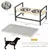 PawHut - Gamelle double-Surélevé réglable-2 gamelles inox - Bois clair