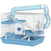 PawHut - Cage Hamster Portable 2 Portes 2 Étages - Blanc Bleu