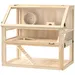 PawHut - Cage hamster 3 niveaux rampes roue bascule cabane H.76cm