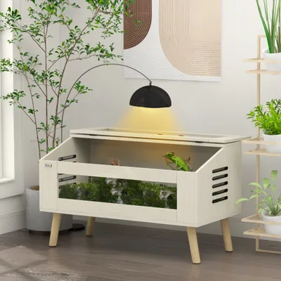 PawHut - Terrarium 140L aération latérale fenêtres verre trempé - bois