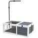 PawHut - Enclos tortue 2 espaces support lampe réglable - gris blanc