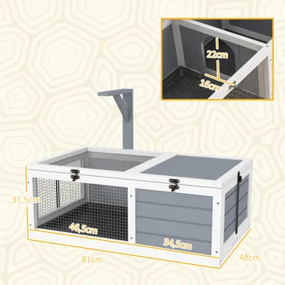 PawHut - Enclos et maison tortue extérieur 2 plateaux-H.31cm-gris clair