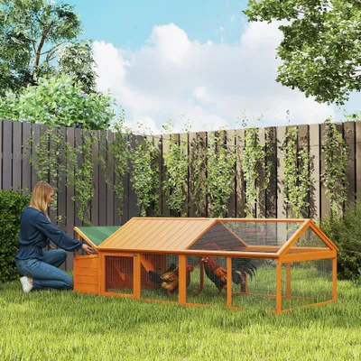 PawHut - Poulailler toit ouvrable pour 4-8 poules