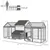 PawHut - Poulailler Bois 2 Enclos Modulables Niche Pondoir - Gris
