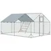 PawHut - Enclos poulailler 12 m² avec toit et perchoir - H.195cm - gris
