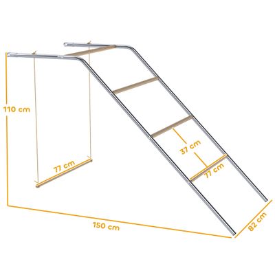 PawHut - Perchoir balançoire poule aire de jeu H.110cm-acier et bois verni