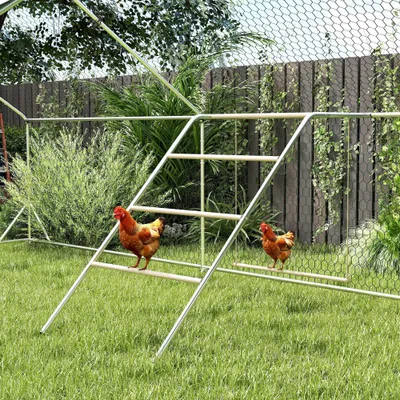 PawHut - Perchoir balançoire poule aire de jeu H.110cm-acier et bois verni
