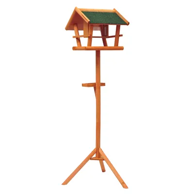 PawHut - Mangeoire nichoir sur pied bois H.150 cm - beige