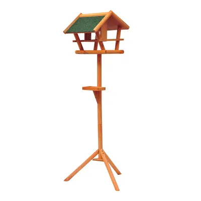 PawHut - Mangeoire nichoir sur pied bois H.150 cm - beige PawHut - Mangeoire nichoir sur pied bois H.150 cm - beige
