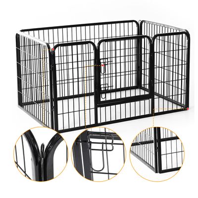 PawHut - Parc enclos pour chiens avec 4 panneaux et 1 porte H.70cm-noir