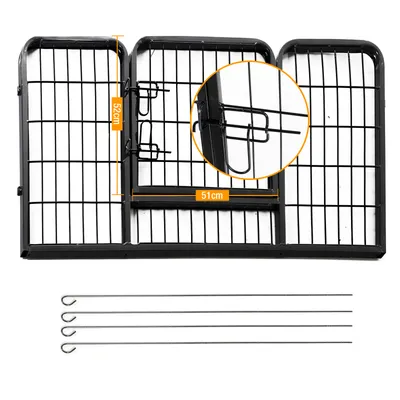 PawHut - Parc enclos pour chiens avec 4 panneaux et 1 porte H.70cm-noir