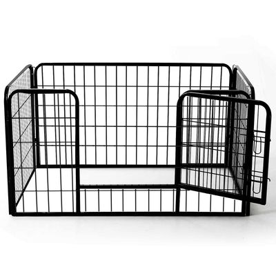 PawHut - Parc enclos pour chiens avec 4 panneaux et 1 porte H.70cm-noir