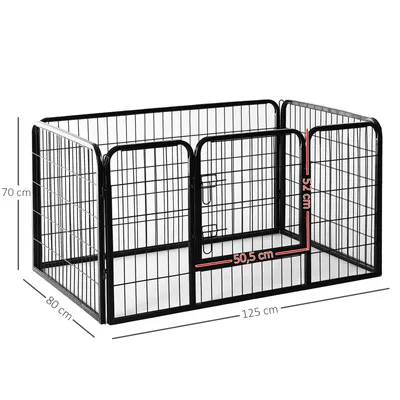 PawHut - Parc enclos pour chiens avec 4 panneaux et 1 porte H.70cm-noir
