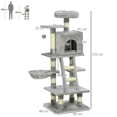 PawHut - Arbre à chat multi-équipements - gris PawHut - Arbre à chat multi-équipements - gris
