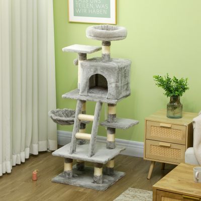 PawHut -  Arbre à chat multi-équipements - gris