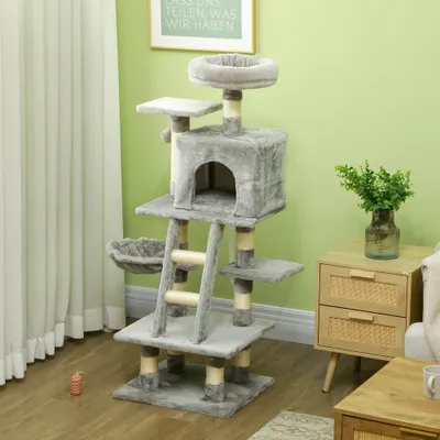 PawHut - Arbre à chat multi-équipements - gris PawHut - Arbre à chat multi-équipements - gris