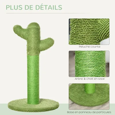 PawHut - Griffoir chat design cactus H.65cm-vert
