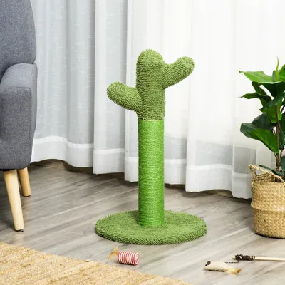PawHut - Griffoir chat design cactus H.65cm-vert