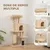 PawHut - Arbre à chat bande massante, griffoirs et jouets H.132cm - beige PawHut - Arbre à chat bande massante, griffoirs et jouets H.132cm - beige