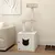 PawHut - Arbre à Chat Maison Toilette 2 en 1 - H.129 cm - Blanc Crème PawHut - Arbre à Chat Maison Toilette 2 en 1 - H.129 cm - Blanc Crème