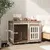 PawHut - Cage pour chien porte couliss verrouill H.63cm - beige bois noyer