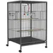 PawHut - Volière mobile sur roulettes avec accessoires H.74cm - Gris noir