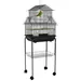 PawHut - Cage oiseaux design maison mangeoires perchoirs 3 portes - noir