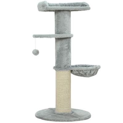 PawHut - Arbre à chat griffoir,hamac,boule,plateformes -H.103cm -Gris clair