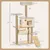 PawHut - Arbre à Chat Effet Bois Naturel Multi Jouets H.130cm