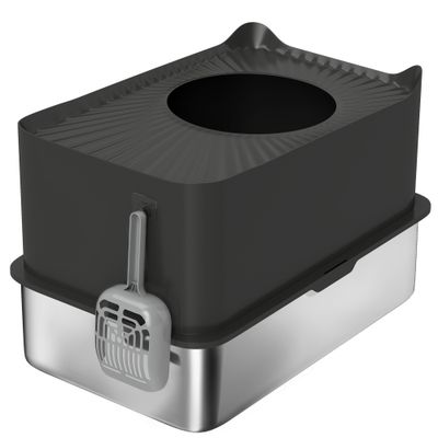 PawHut - Maison de Toilette XL 65L Grande Taille H.38cm-Noir