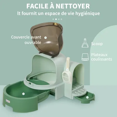 PawHut ? Maison de toilette litière pour chat design capsule spatiale PawHut ? Maison de toilette litière pour chat design capsule spatiale