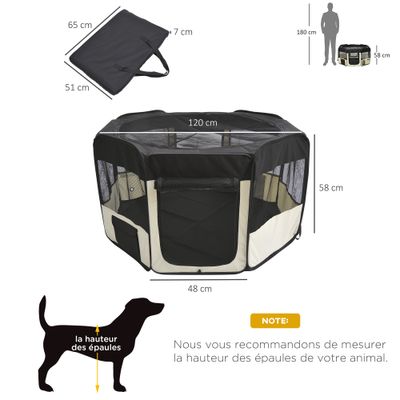 PawHut - Poussette pour chiens pliable imperméable H.94cm - gris