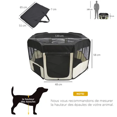 PawHut - Poussette pour chiens pliable imperméable H.94cm - gris
