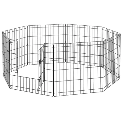 PawHut - Parc pour chiens modulable avec porte verrouillable H.61cm - noir