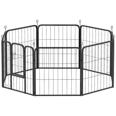 PawHut - Parc chien 8 panneaux modulables porte verrouillable - noir