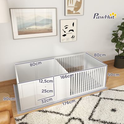 PawHut - Parc de mise bas pour chien - H.50cm - blanc