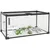 PawHut - Terrarium en verre - Couvercle coulissant verrouillable - noir