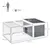 PawHut - Clapier porte double toit ouvrant grillage bois - gris blanc