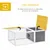 PawHut - Clapier porte double toit ouvrant grillage bois - gris blanc