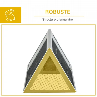 PawHut - Clapier triangulaire double porte extérieur H.52,5cm-gris