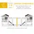 PawHut - Clapier cottage niche haute rampe enclos - blanc gris
