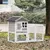PawHut - Clapier cottage niche haute rampe enclos - blanc gris