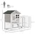 PawHut - Clapier cottage niche haute rampe enclos - blanc gris