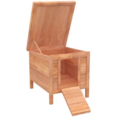 PawHut - Clapier Porte Rampe Verrouillable Toit Ouvrant Bitumé - orange