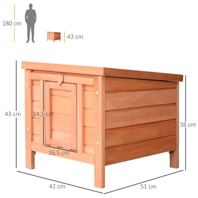 PawHut - Clapier Porte Rampe Verrouillable Toit Ouvrant Bitumé - orange