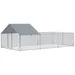 PawHut - Enclos poulailler chenil 18m² espace H.195 cm - gris