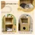 PawHut - Litière chat porte, niche coussinée, plateau - bois clair