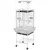 PawHut - Cage oiseaux à roulettes et plateau coulissant H.156cm-blanc