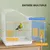 PawHut - Cage à oiseau 4 portes H.45cm-blanc PawHut - Cage à oiseau 4 portes H.45cm-blanc